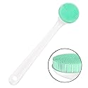 Silicone Body Scrubber Exfoliator, Back Brush Long Handle for Shower with Soft Bristles, Shower Brush Scrubber for Body Men and Women, BPA Free
