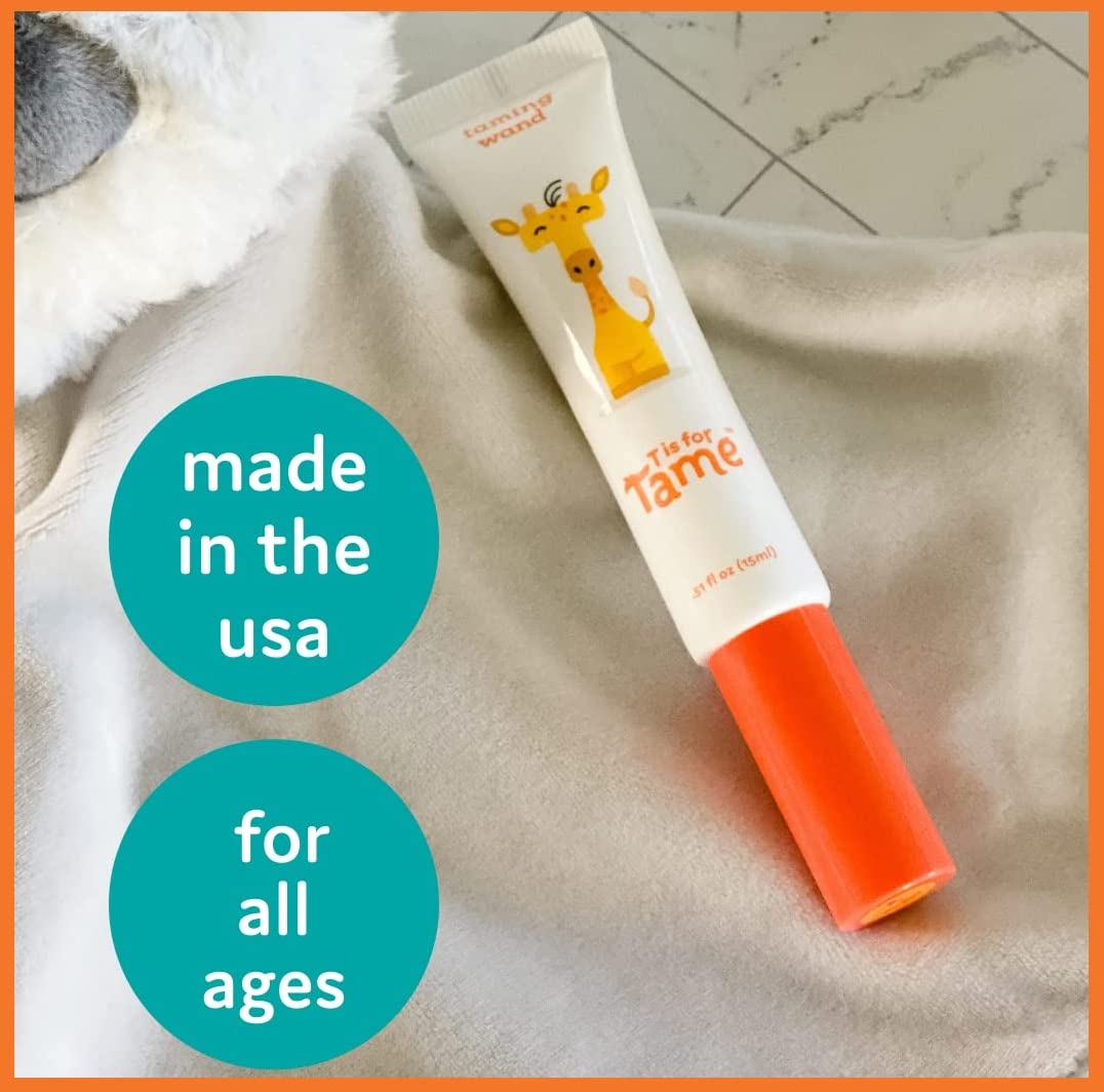 T is for Tame - Hair Taming Cream Wand for Flyaways, Frizz - Natural & Vegan Kids Hair Care Styling Wand - Slick Back Smoothing Hair Stick for Baby