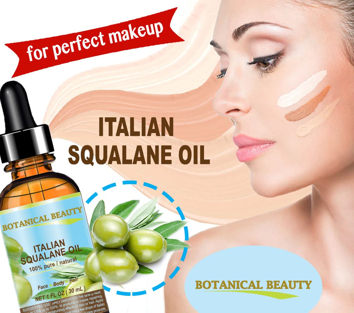 Botanical Beauty SQUALANE Italian. 100% Pure/Natural/Undiluted Oil. 100% Ultra-Pure Moisturizer for Face, Body & Hair. Reliable 24/7 skincare