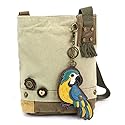 CHALA Patch Cross-Body Women Handbag, Canvas Messenger Bag - Parrot Blue, Sand