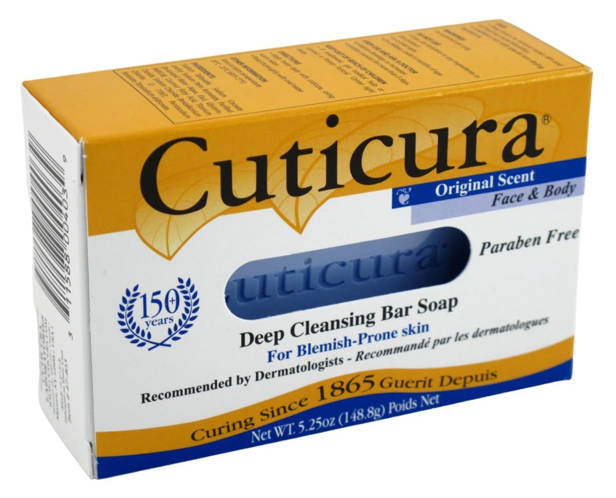 Cuticura Deep Cleansing Bar Soap Original 5.25 Ounce (Pack of 3)