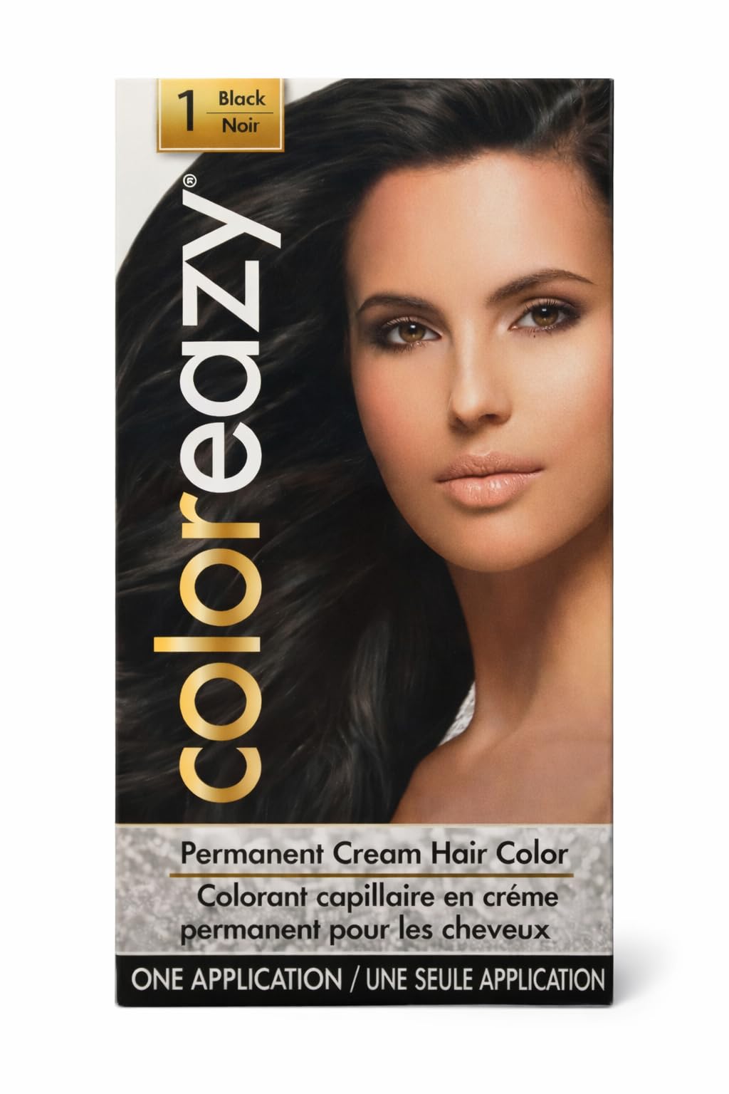 ColorEazy Permanent Cream Hair Color 1 Black - 3.47 oz,(De La Ritz)