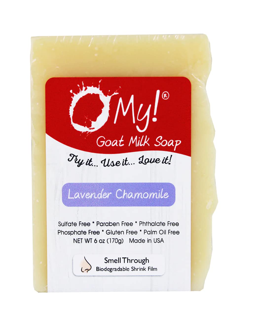 O My! Goat Milk Soap Bar 6oz | Made with Farm-Fresh Goat Milk | Free of Parabens & More | Handcrafted USA