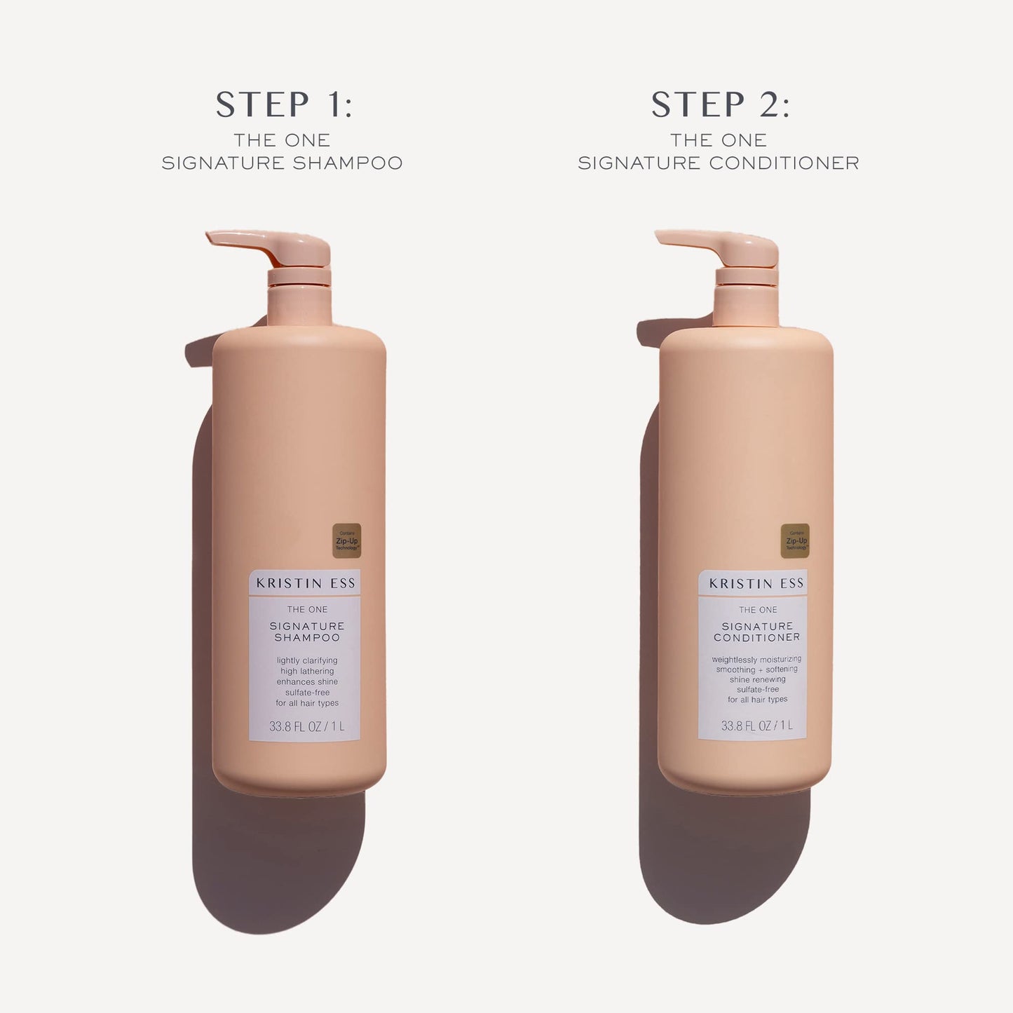 Kristin Ess Signature Shampoo and Conditioner Set with Pumps | Daily Sulfate Free, Color Safe, Hydrating, Moisturizes, Adds Softness & Shine - Pear