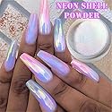 1Box Holographic Nail Powder Mermaid Nail Glitter Powder Pearl Shell Shimmer Powder Glimmer Dust Pretty Shimmer Laser Glitters Nail Art Decorations
