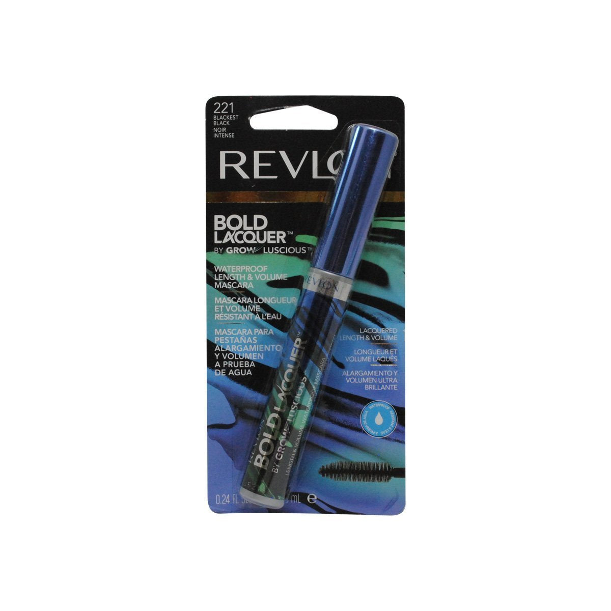 Revlon Bold Lacquer Grow Luscious Length+Volume Mascara - WP Blackest Black (221) - 0.24 oz