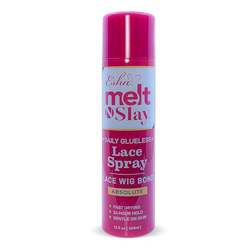 Esha Melt N Slay Glueless Lace Spray, Melting and Holding for Wigs, Lace Bond Adhesive Spray for Closure Wigs, Extensions, Strong, Natural Forming