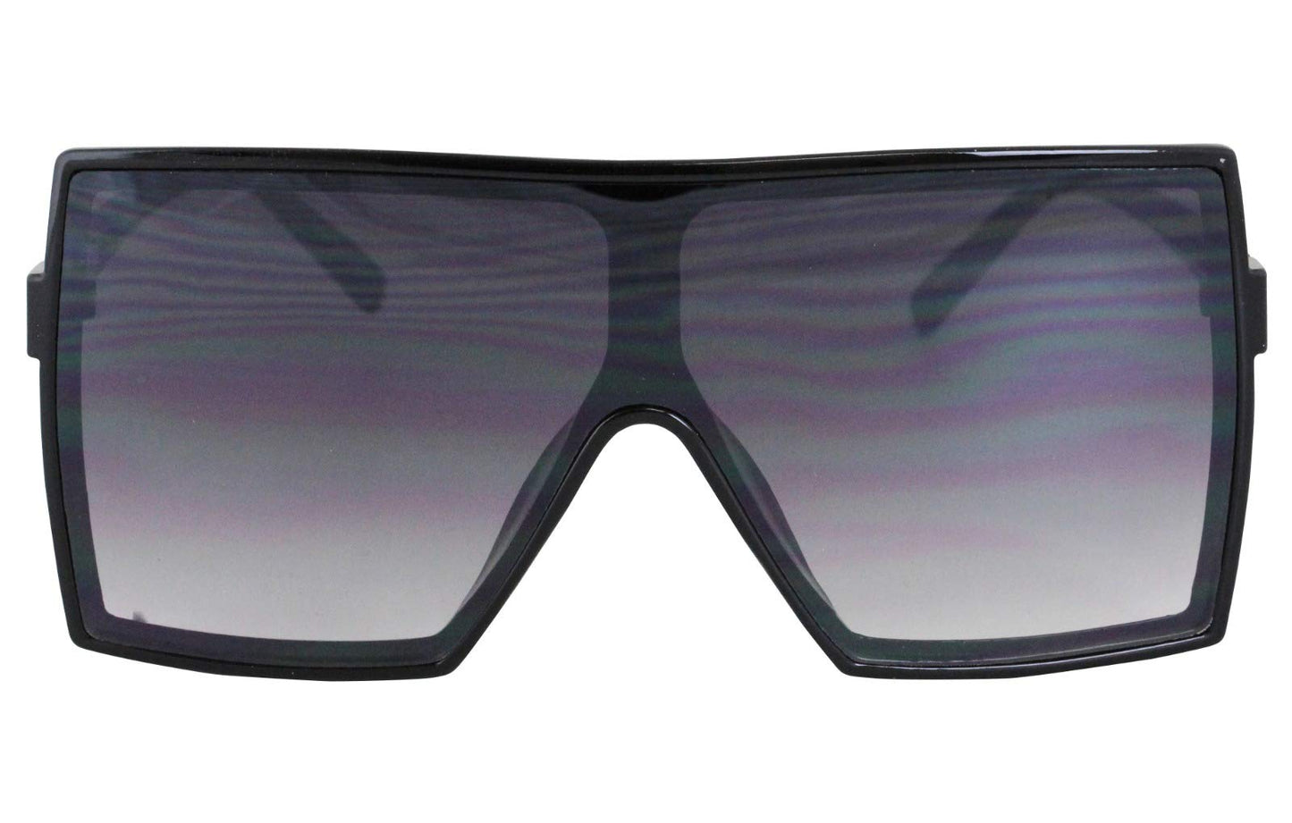 FLAWLESS Large Sunglasses for Women Oversized Men Flat Top Fashion Trendy Mono Lens Shades (Black/Smoke) (Black)