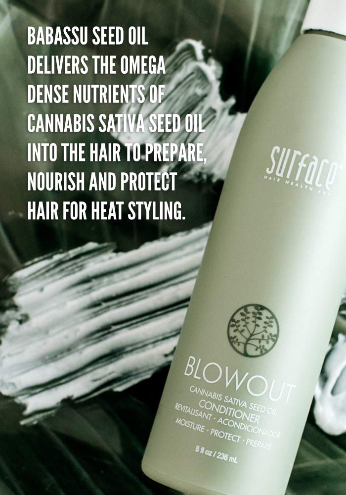 Surface Hair - Blowout Condtioner - Organic Ingredients for Women and Men, Heat-Resistant with Babassu Oil for Longer Lasting Blowouts - 8 fl oz