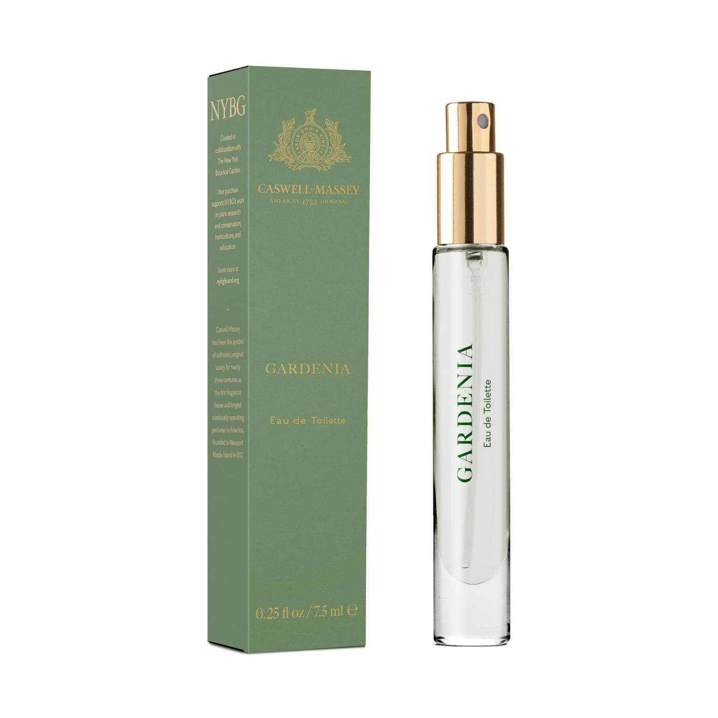 Caswell-Massey Gardenia Eau de Toilette Spray, Feminine Floral Perfume with Citrus Zest, Gardenia & Peony, Made in USA, 0.25 Oz