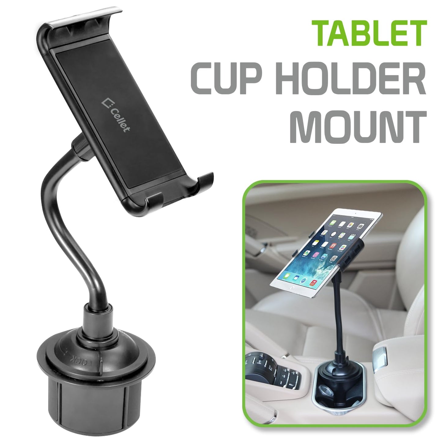 Cellet Multi-Angle Cup Holder Mount: Secure Grip for Your Tablet or Smartphone with 360-Degree Compatible for Apple iPad Pro iPhone 15 14 13 Pro Max…
