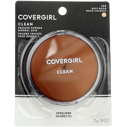 CoverGirl Clean Pressed Powder Compact, Buff Beige 125 .39 oz (11 g)