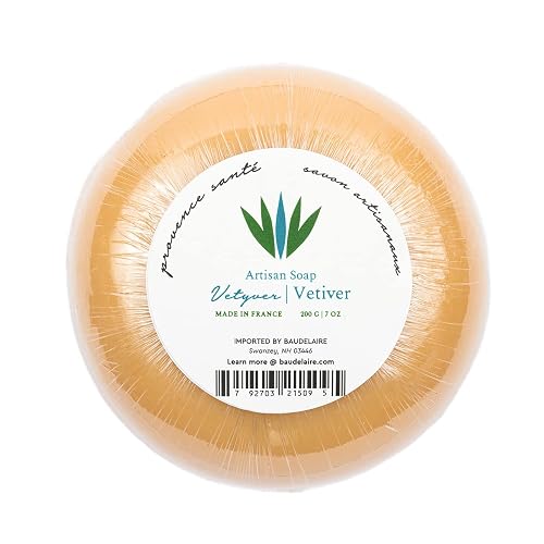 Provence Sante Luxury French Bath Bar - Moisturizing Shea Butter - Triple-milled Vetiver Fragrance, 7 oz Made in France