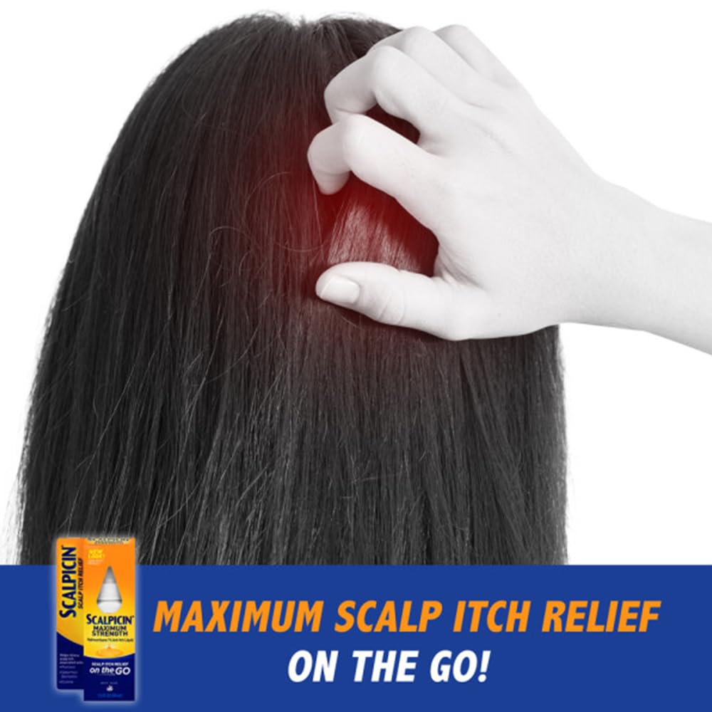 Scalpicin Maximum Strength Scalp Treatment Liquid for Itchy Scalp, Seborrheic Dermatitis & Psoriasis Scalp Treatment, Fragrance-Free, 1.5 fl oz Beauty and Personal Care Scalpicin