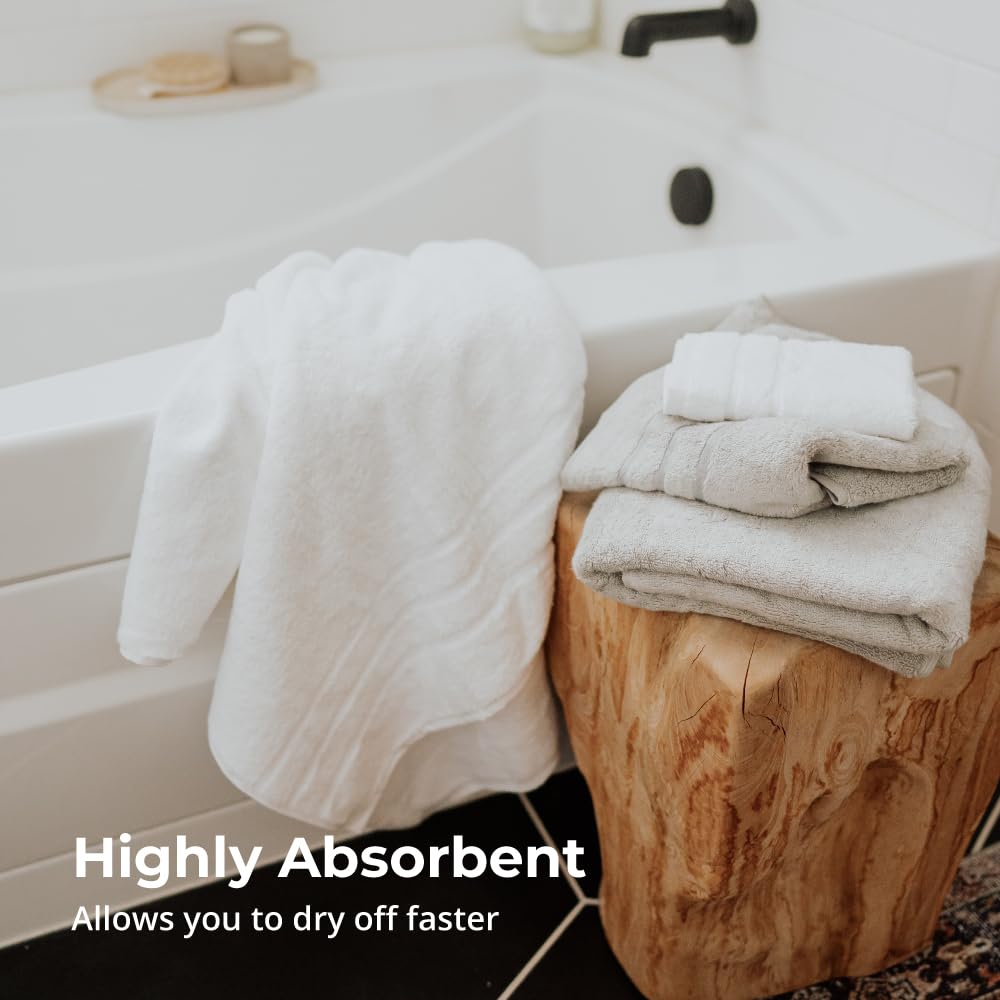 Cariloha Bath Towel | Onyx |28"x54" | Turkish Cotton & Viscose Material Blend | Extra Smooth, Odor Resistant and Highly Absorbent