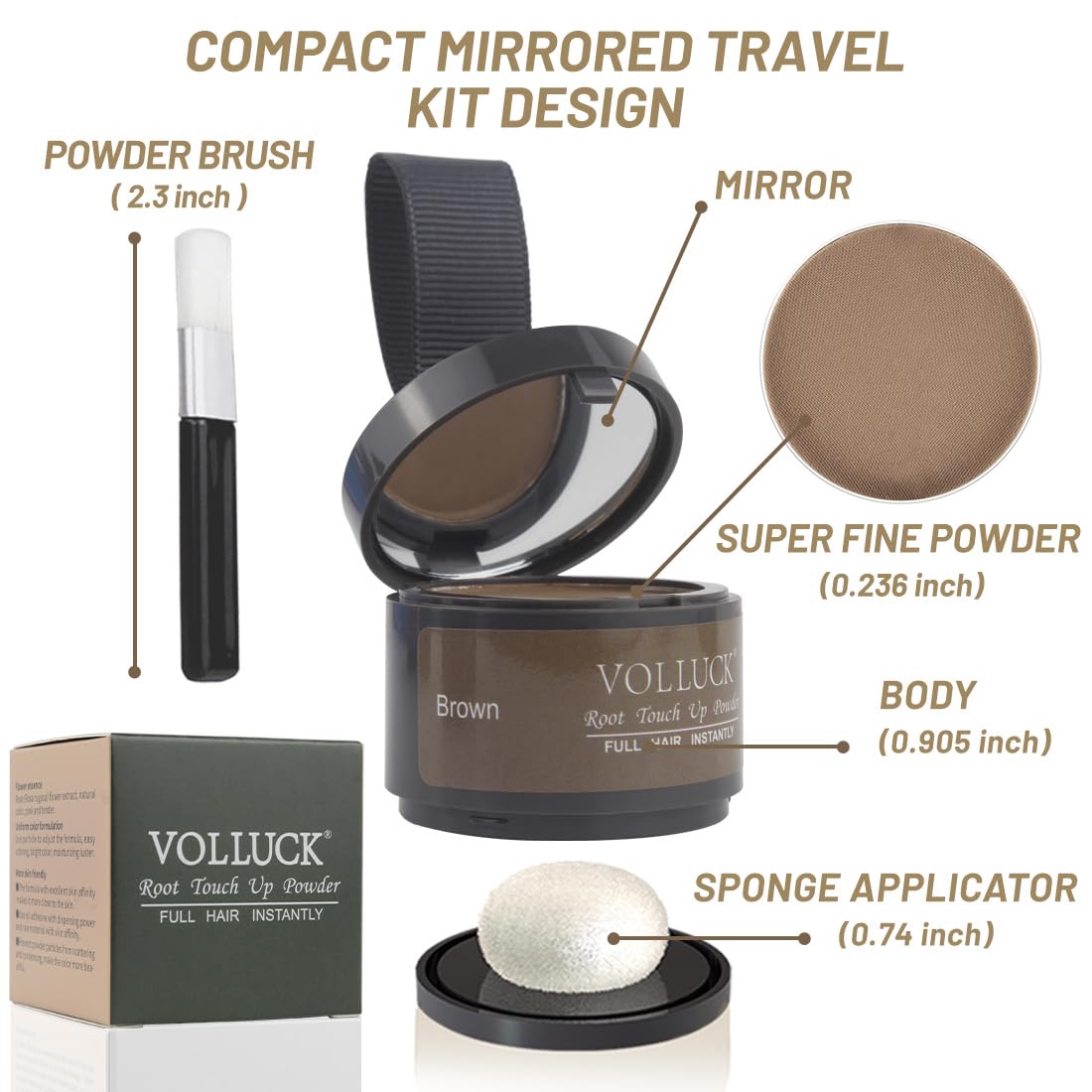 VOLLUCK Root Touch up Powder, Instant Hairline Powder for Thinning Areas and Gray Hair Coverage, Natural and Non-greasy Root Cover up for Women Beauty and Personal Care VOLLUCK