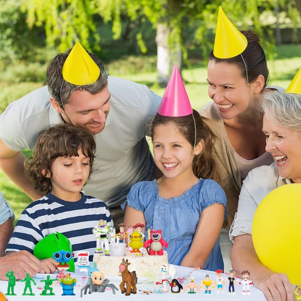 NLIEOPDA 36 Pack Anime Figurines Set - Woody Doll, Buzz Lightyear Toy, PVC Figures