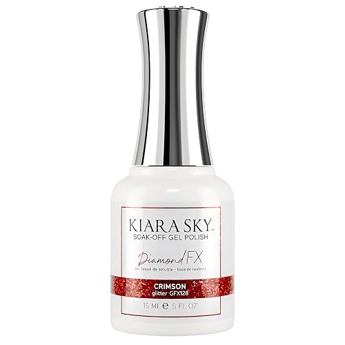 KIARA SKY Soak Off Gel Nail Polish DIAMOND FX 0.5 fl oz, CRIMSON (GFX128) Beauty & Personal Care KIARA SKY