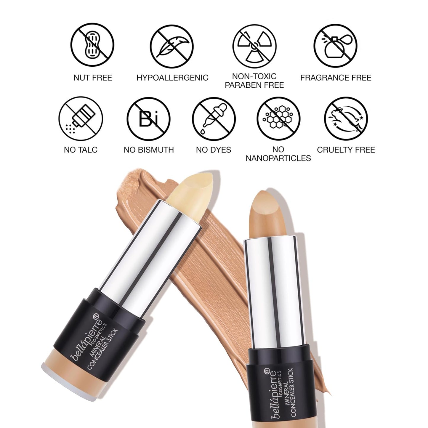 bellapierre Mineral Concealer Stick | Easy to Blend Natural Wax Matte Makeup | Hides Acne, Discoloration & Blemishes | Non-Toxic and Paraben Free |