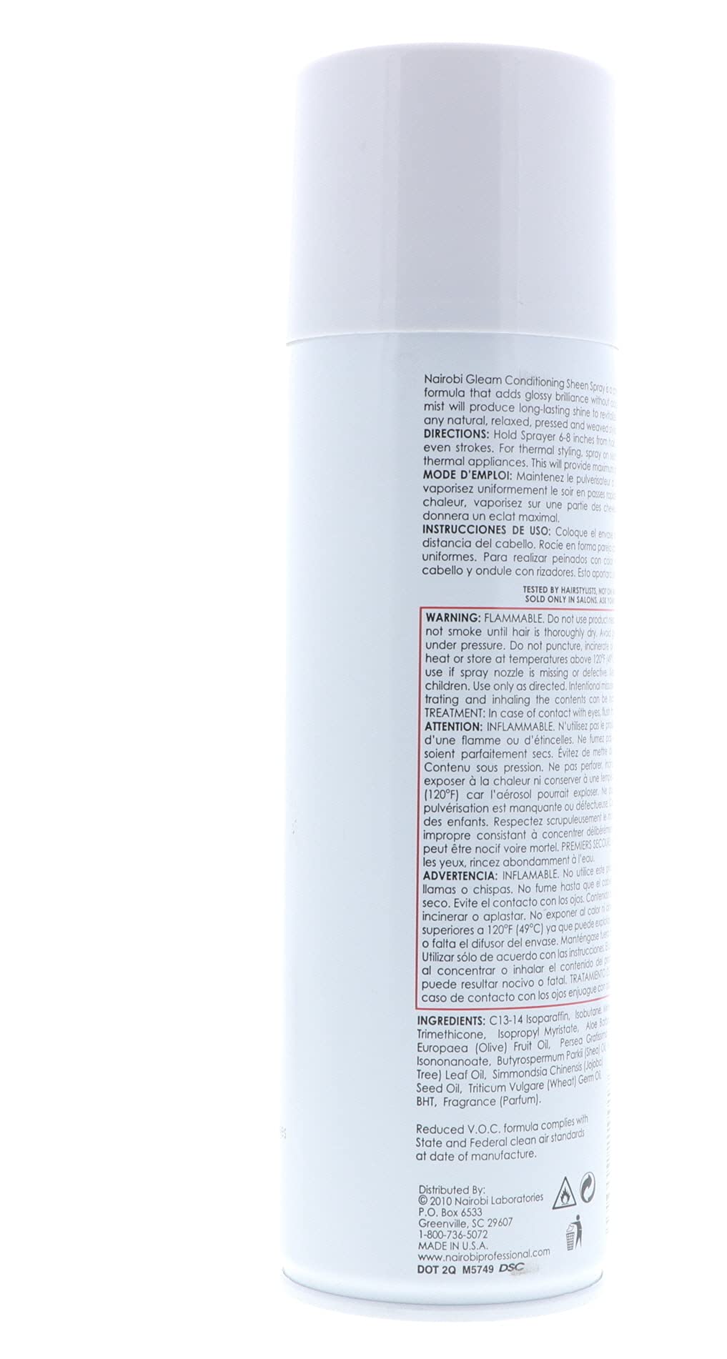 Gleam Conditioning Sheen Spray by Nairobi for Unisex - 11 Ounce Hair Spray