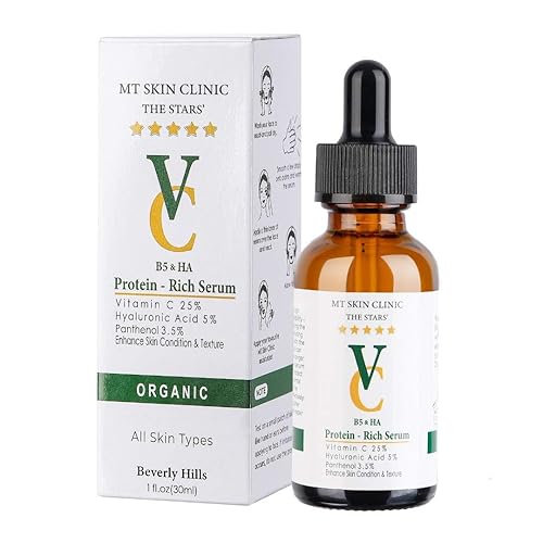 MT Skin Clinic Pro Advanced Hyaluronic Acid Serum for Face, Glow+ Antioxidant Protein-Rich Face Lift Serum with Vitamin C, Niacinamide and B5 for Dry