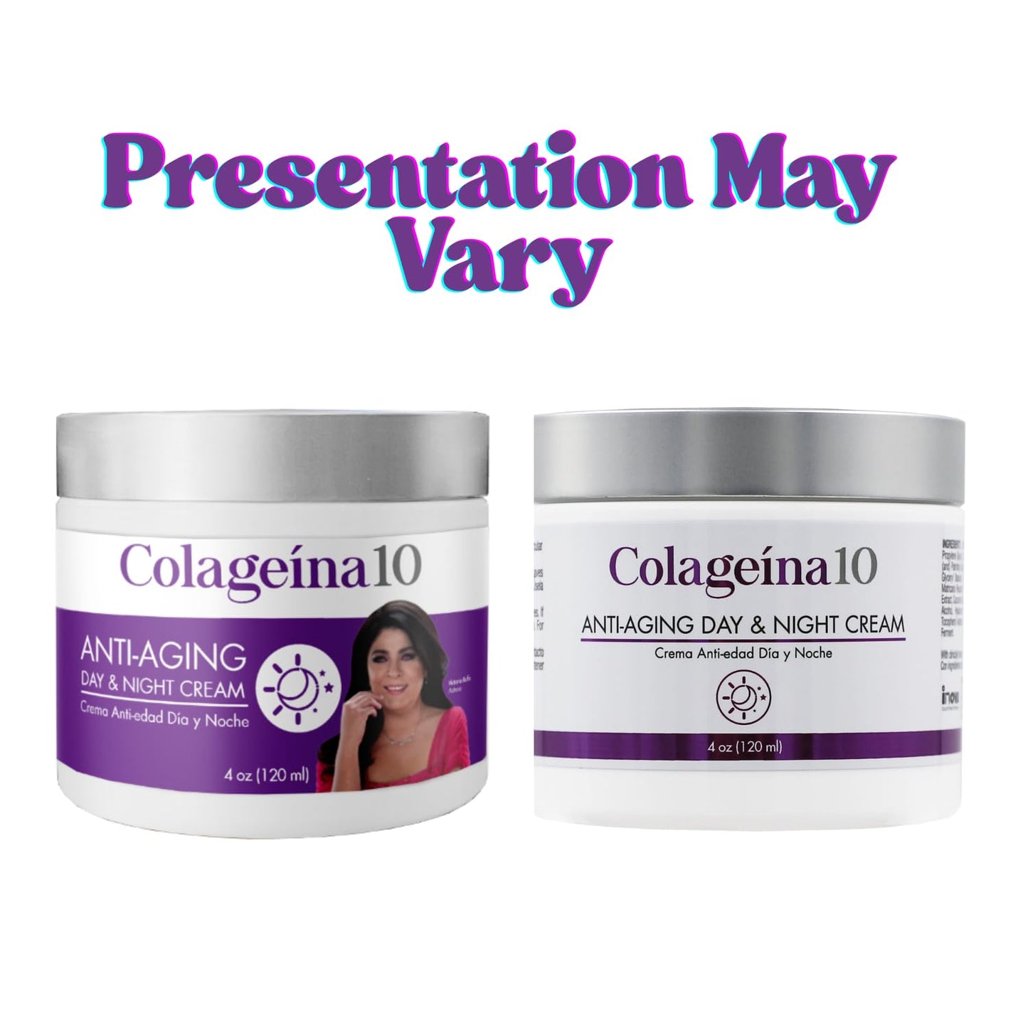 Colageina 10 Anti-Aging Day & Night Cream - Reduce the Appearance of Fine Lines & Wrinkles with Hydrolyzed Collagen and Hyaluronic Acid - 4 oz (120