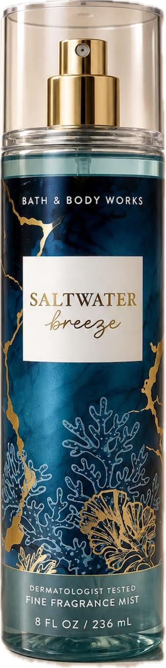 Bath & Body Works Saltwater Breeze Fine Fragrance Mist 8 oz Fresh Clean Scent