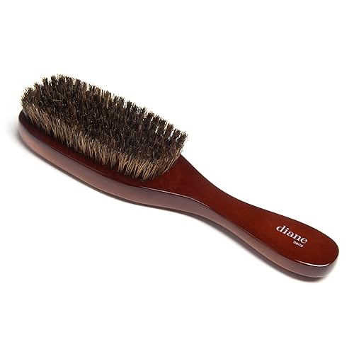 Diane Premium 100% Boar Wave Brush for Men and Barbers, Mens Hair Brush- Medium Bristles for Thick Coarse Hair - Use for Detangling, Smoothing, Wave