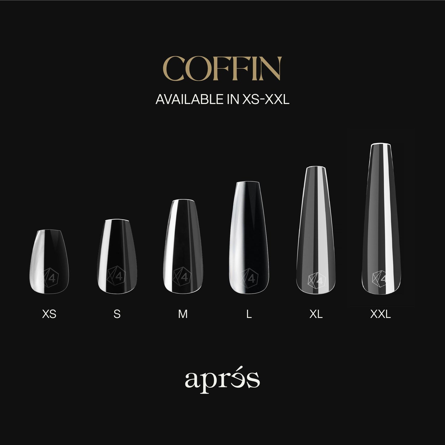 Apres Gel-X® Coffin Box of Nail Tips | 280 Gel-X Tips, Soft Tips, 14 Sizes 00-9 | Half-sizes Included (Sculpted Coffin Short, 280 Count) Beauty & Personal Care APRÉS