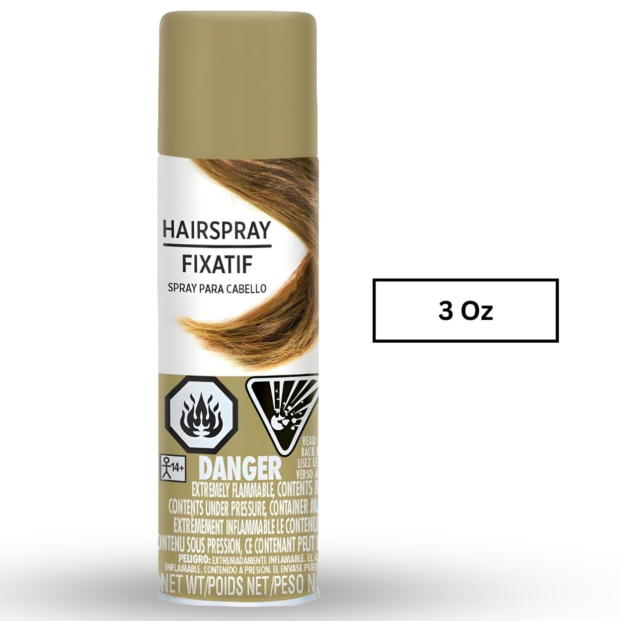 Shimmer Gold Hair Spray Color - 3 oz. (1 Count) - Instantly Transforms Your Look, Ideal for Parties & Cosplay