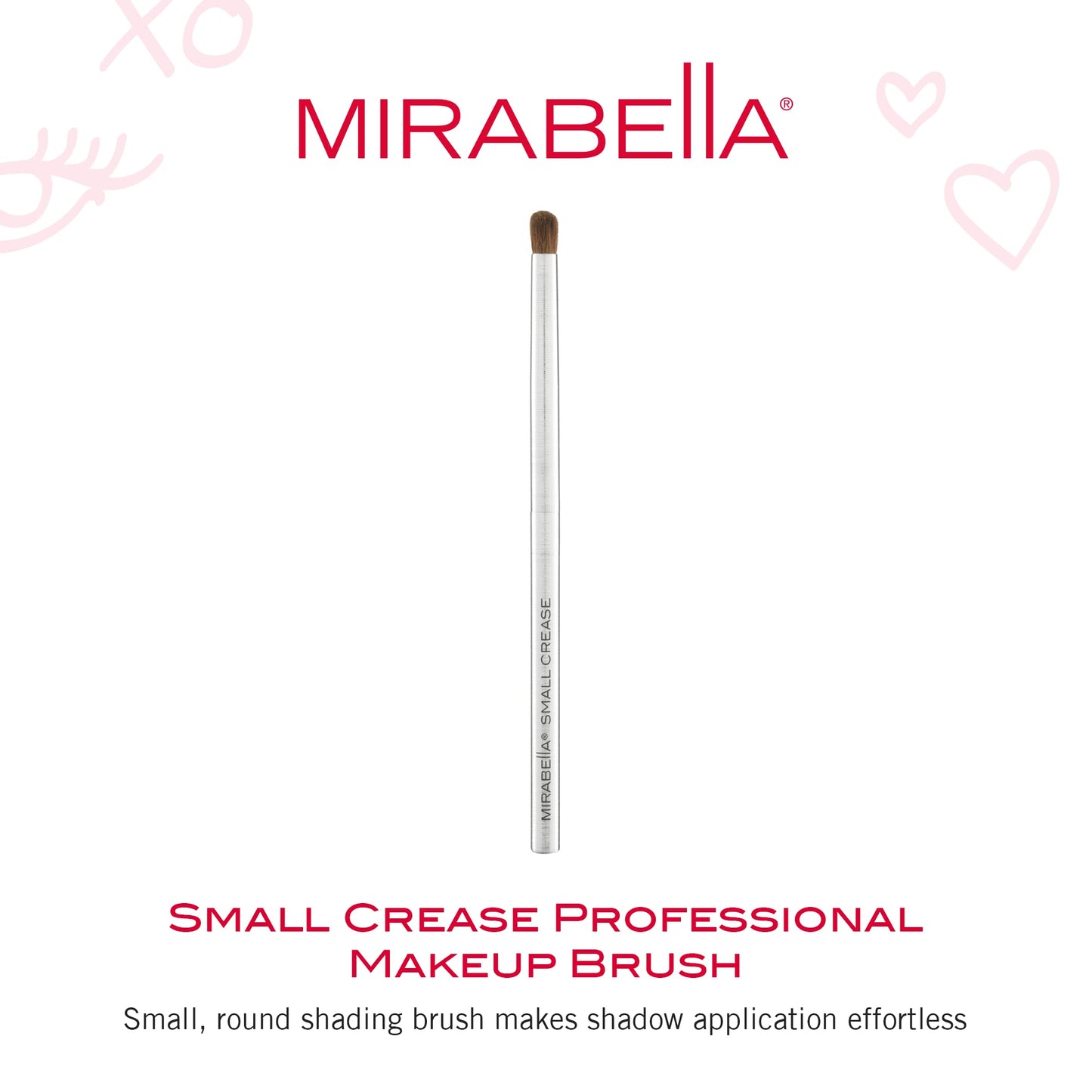 Mirabella Small Crease Eyeshadow Brush, Premium Professional Makeup Brush Collection, Cruelty-Free Synthetic Bristle Brush, Hand-Sculpted Brushed