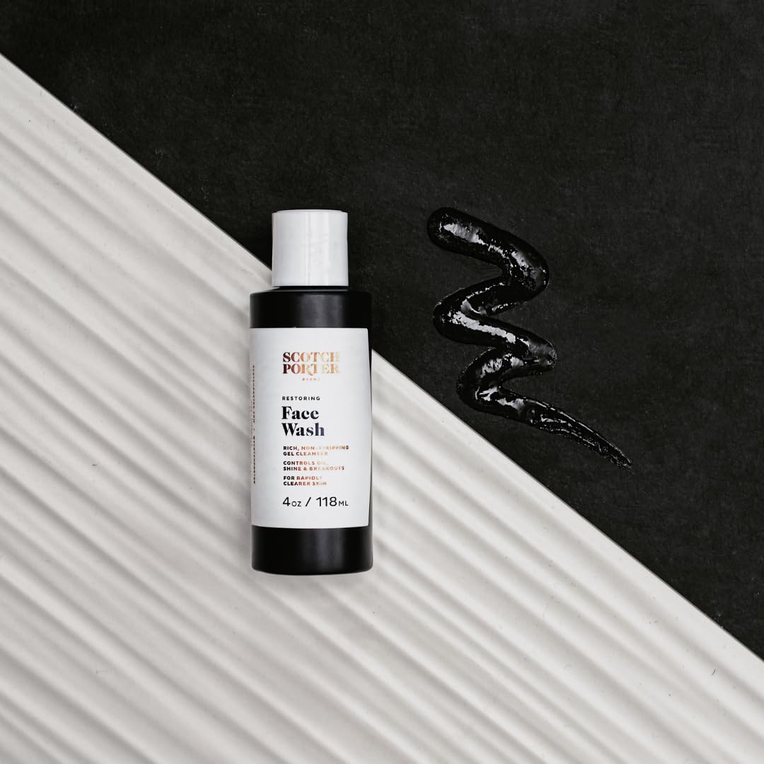 Scotch Porter Restoring Face Wash | Rich, Non-Stripping Gel Cleanser | Formulated with Non-Toxic Ingredients, Free of Parabens, Sulfates & Silicones |
