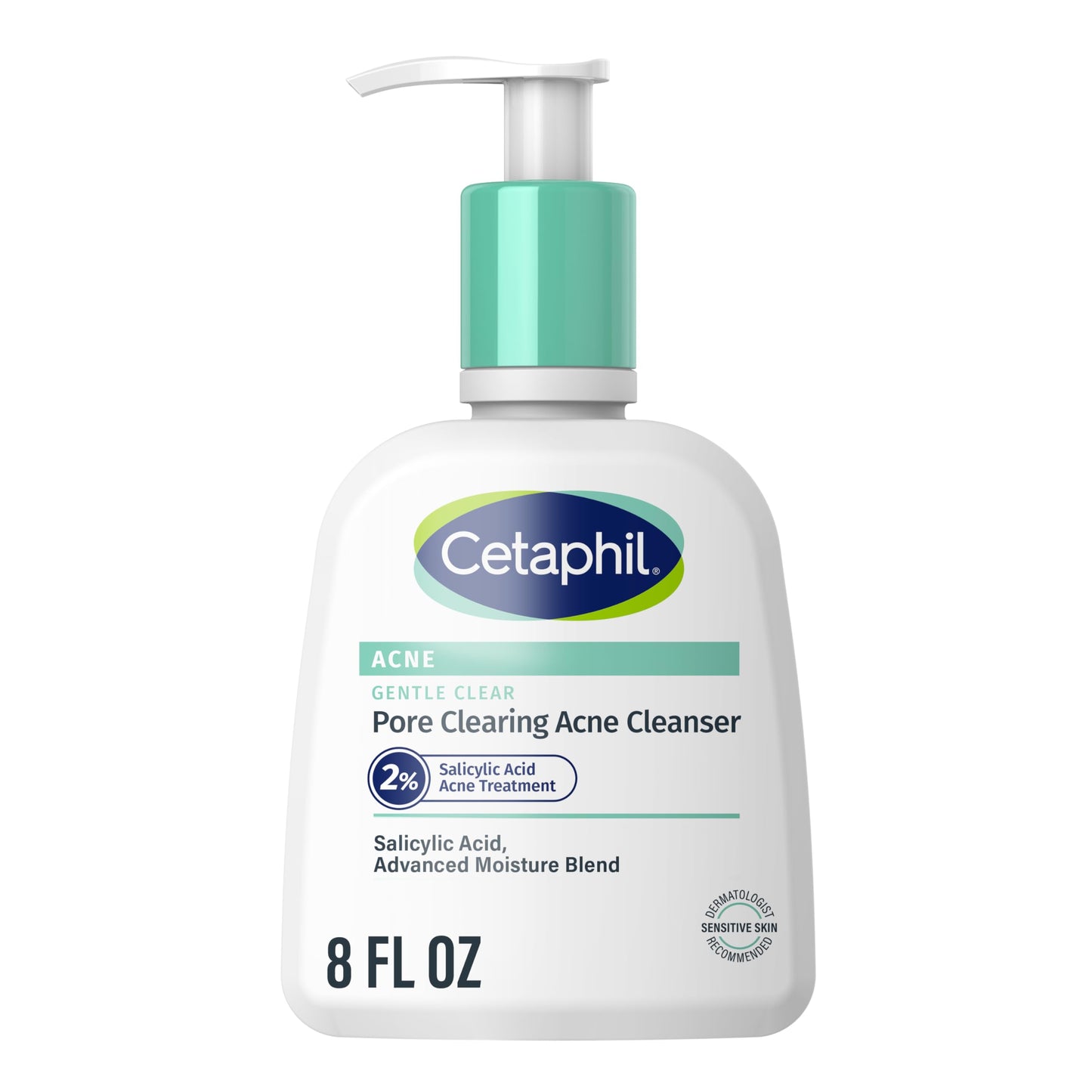 Cetaphil Gentle Clear Pore Clearing Acne Cleanser, Foaming Gel Cleanser for Sensitive, Acne-Prone Skin, 8 Fl Oz Pump Bottle, 2% Salicylic Acid, Gently