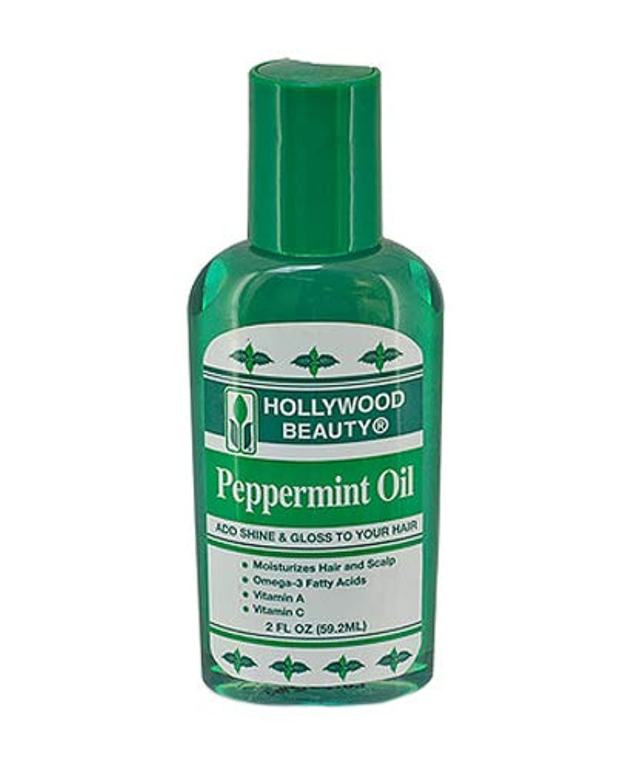 Hollywood Beauty Peppermint Hair Oil, 2 oz - Conditions Hair & Skin, Natural Treatment for Dry Itchy Scalp, Moisturizes with Omega-3, Vitamin A & C