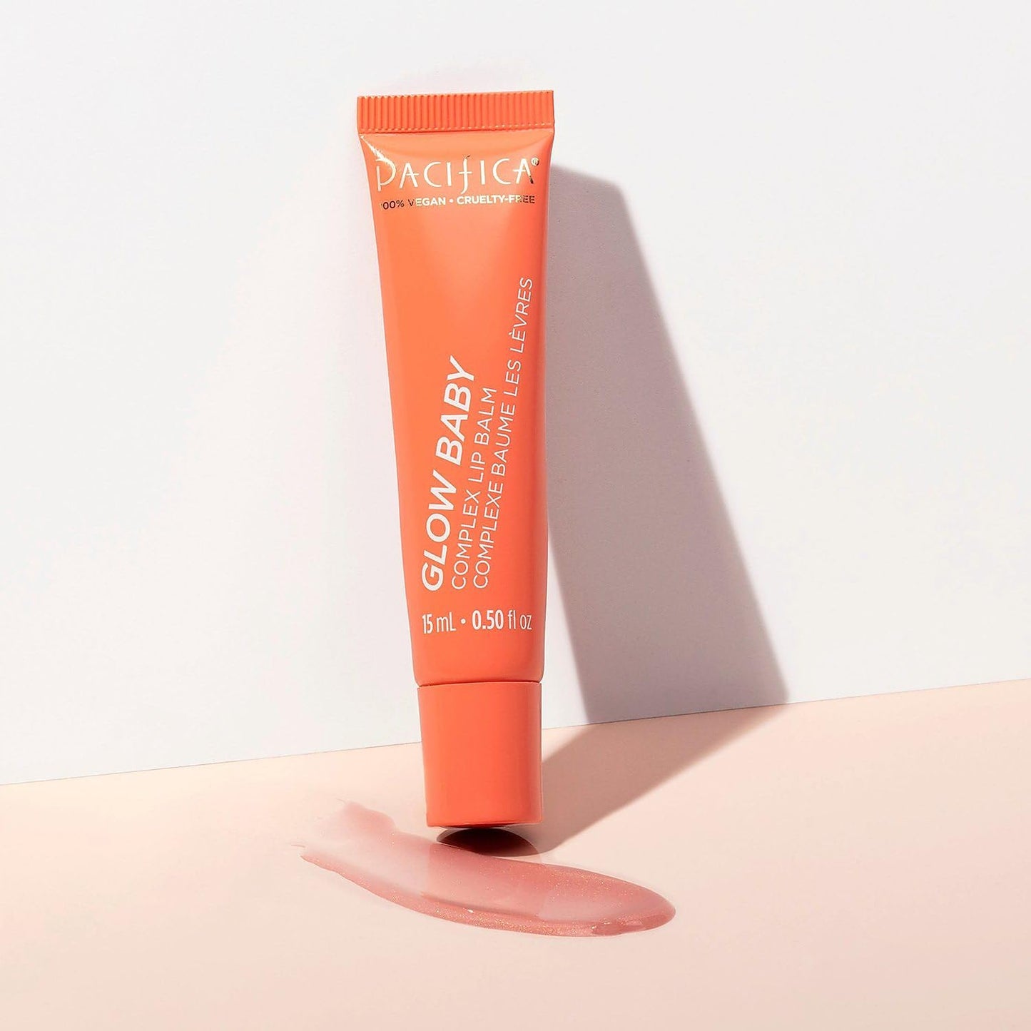 Pacifica Glow Baby Lip Balm - Vitamin C Infused Hydrating Balm with Coral Shimmer, Moisturizes & Revives Dry Chapped Lips, Plant Squalane & Oils