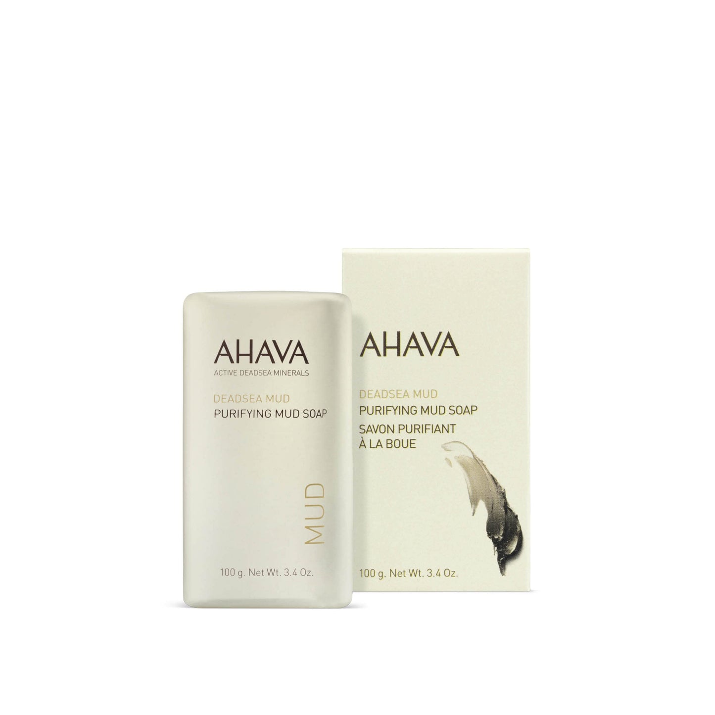 AHAVA Purifying Dead Sea Mud Soap - Face & Body Cleansing Bar to Purify the Skin, Enriched with Exclusive Mineral Blend of Dead Sea Osmoter and Dead