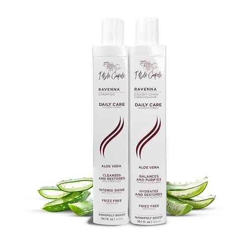 Ravenna Aloe Vera Shampoo & Conditioner Set - Paraben-Free, Deep Moisture, Breakage Reduction for Dry, Damaged & All Hair Types, 2×300ml (10.1 fl oz