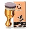 GOERTI Angled Kabuki Brush - High-Density Face & Body Blending Makeup Brush for Liquid Foundation, Bronzing Lotion, Concealer, Powder, Cream