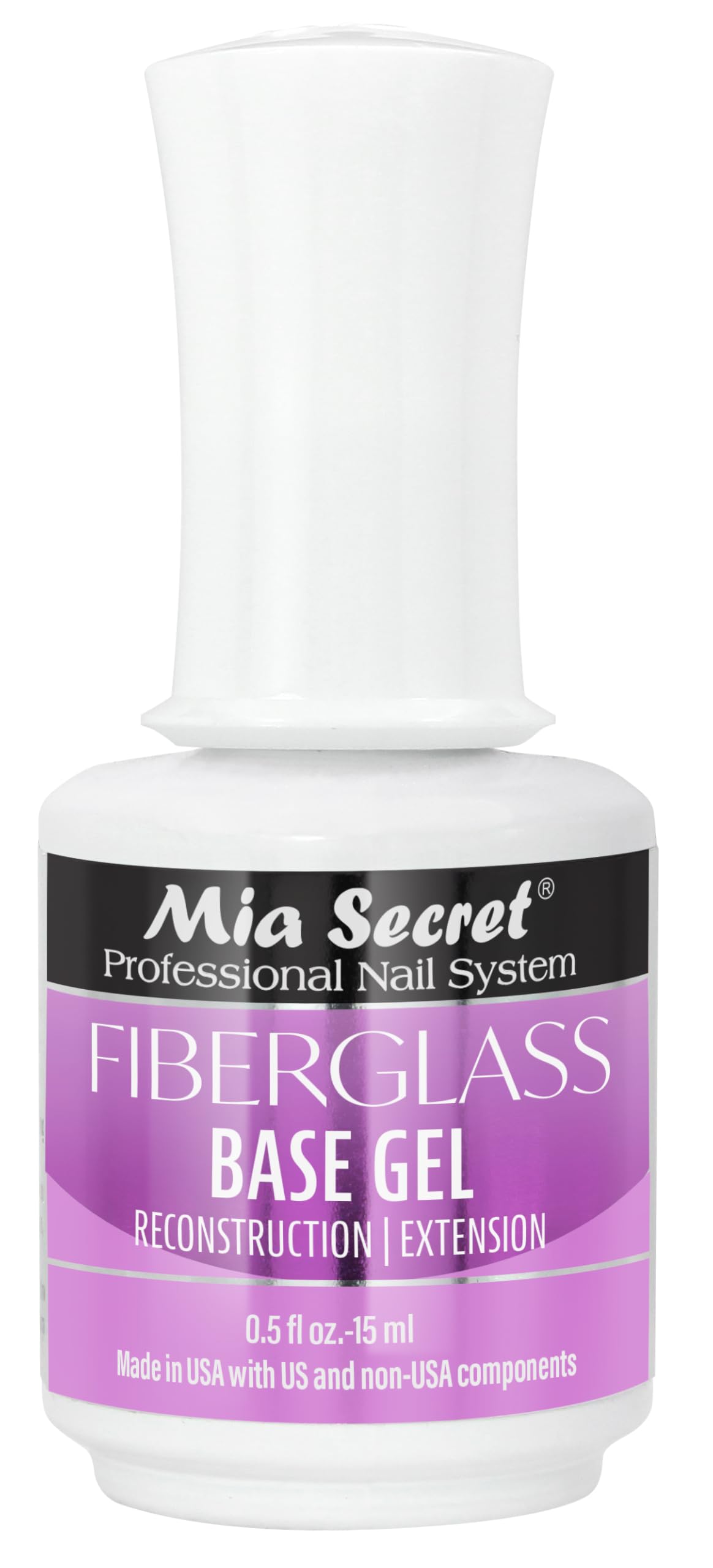 Mia Secret Fiber Glass Base Gel MADE IN USA 0.5 Fl Oz. DIY Home and Nail Salon Soak Off Gel Base Beauty & Personal Care Mia Secret