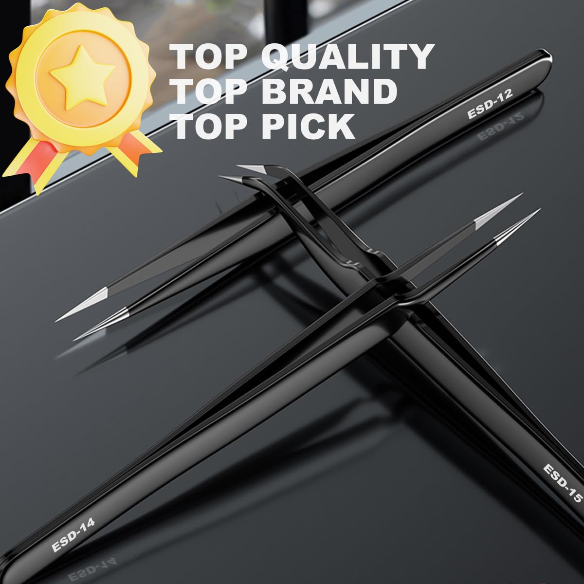 Antonki 12 Pack Precision Tweezers Set for Craft, Soldering, Jewelry, Facial Hair, Eyebrow, Ingrown Hair Removal, Eyelash Extension- with Case Beauty and Personal Care Antonki