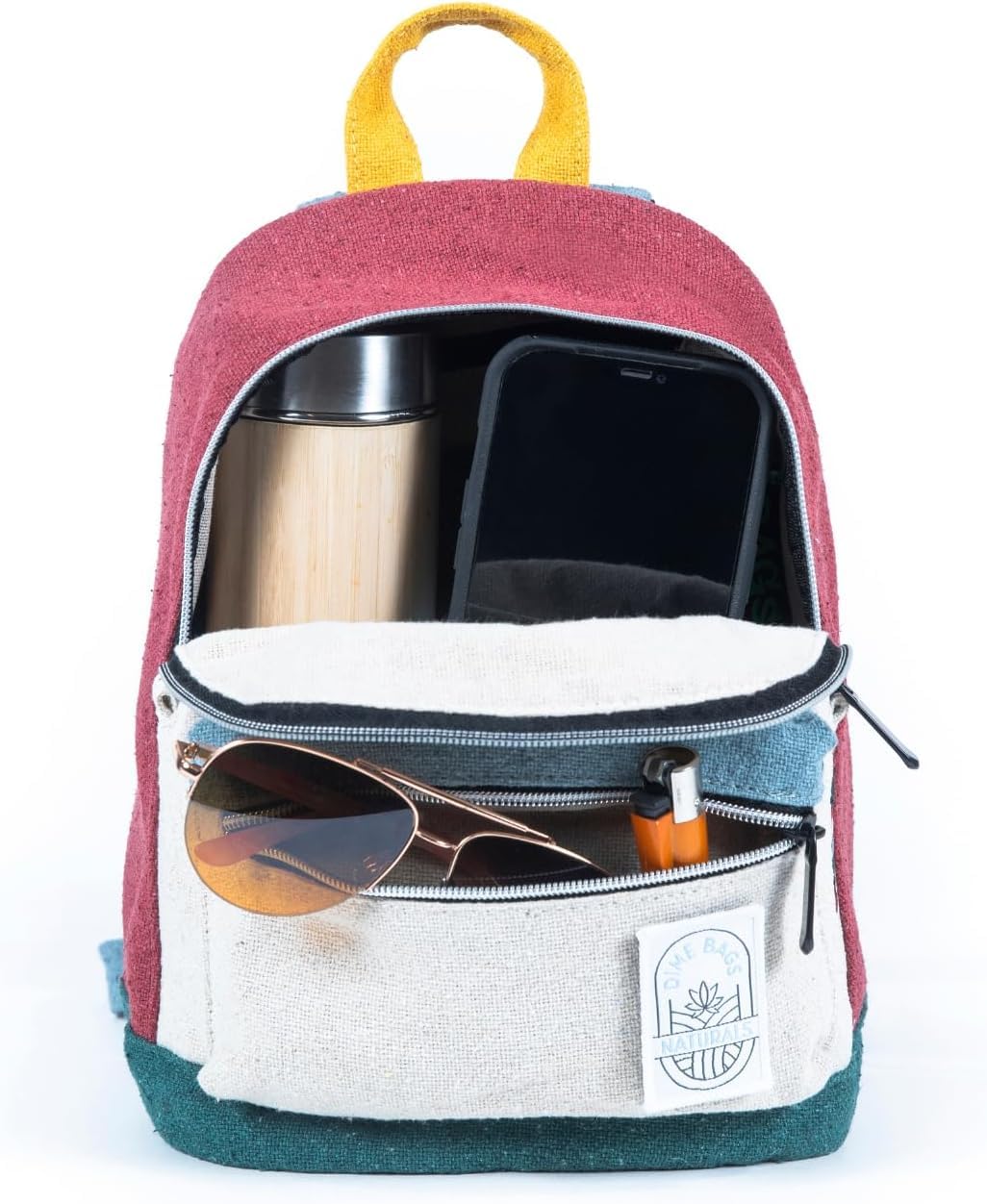 DIME BAGS Mini Hemp Backpack, Made with 100% Nepali Hemp, Travel Bag with Adjustable Padded Straps & Hidden Pocket, Eco-Friendly Daypack for Everyday…