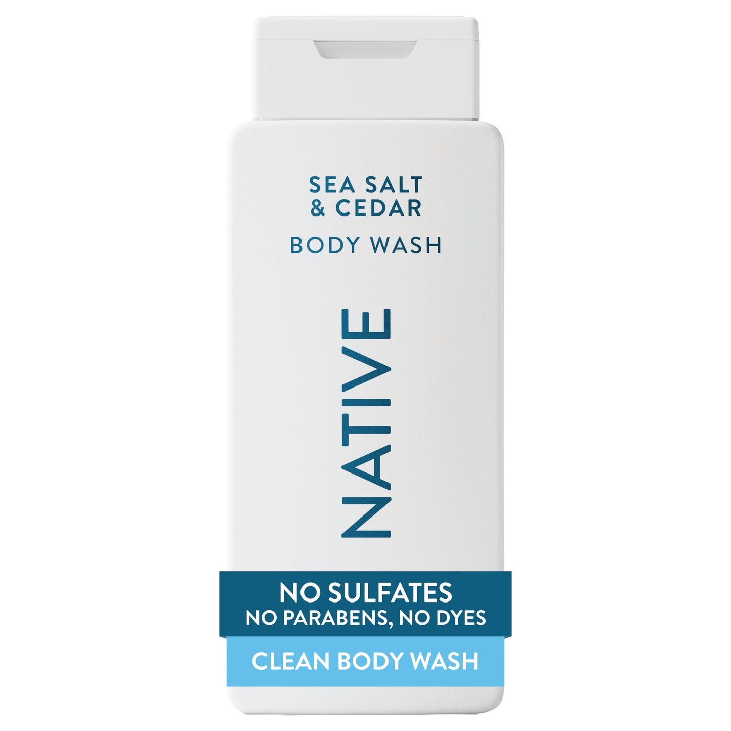 Native Sea Salt & Cedar Scent 24-Hr Refreshing Clean Body Wash for Men & Women, for All Skin Types Incl. Sensitive, Leaves Skin Feeling Clean & Soft