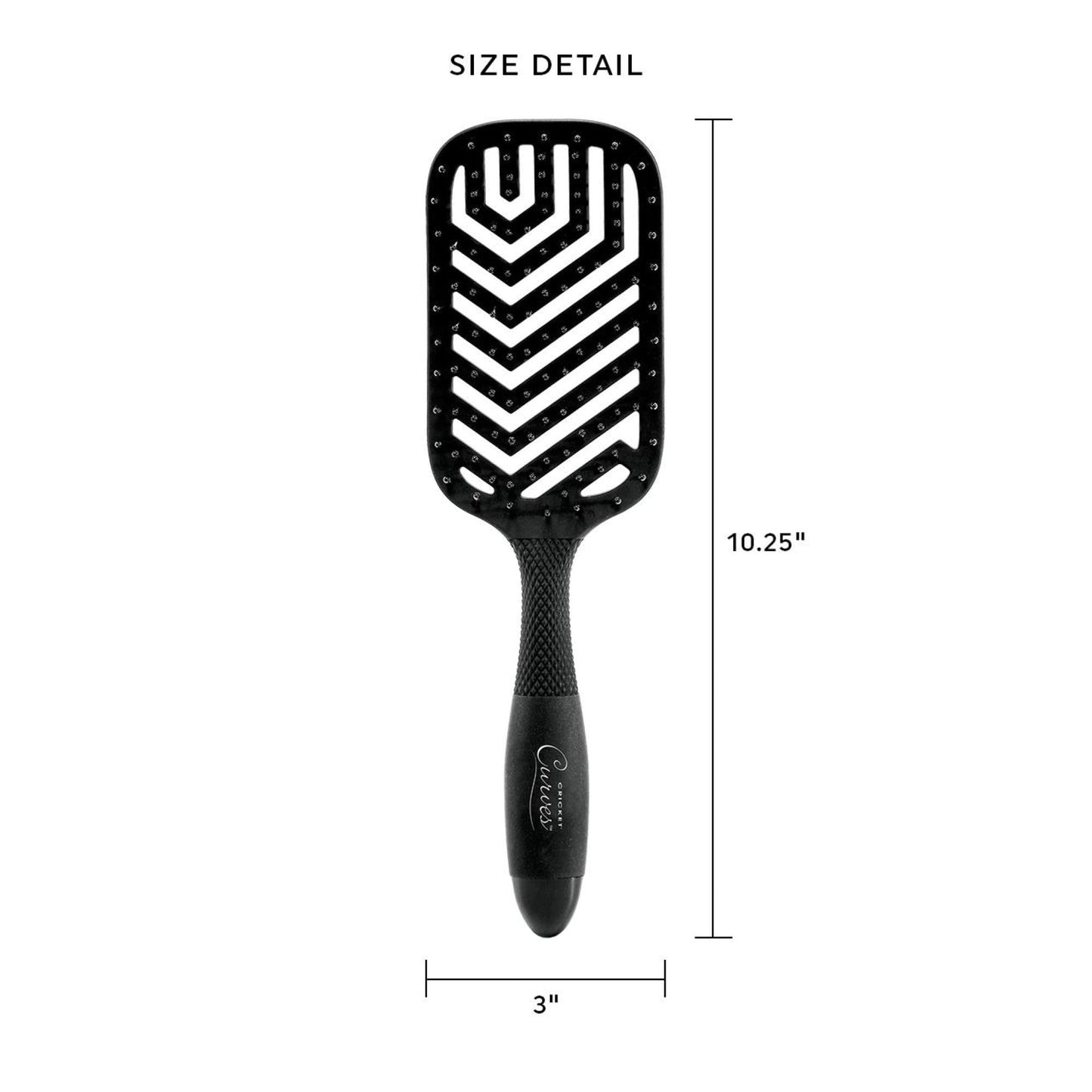 Cricket Curves Large Wide Vent Hair Brush for Blow Drying and Styling Anti-Static Nylon Bristle Brush for Long, Short, Thick, Thin, Curly, All Hair