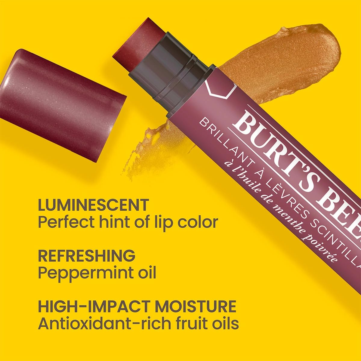 Burt's Bees Lip Balm Spring Gifts, 3 Nourishing Lip Care Shimmers for All Day Glow, Kissable Color Spring Gift Set -Peony, Fig & Rhubarb (Packaging