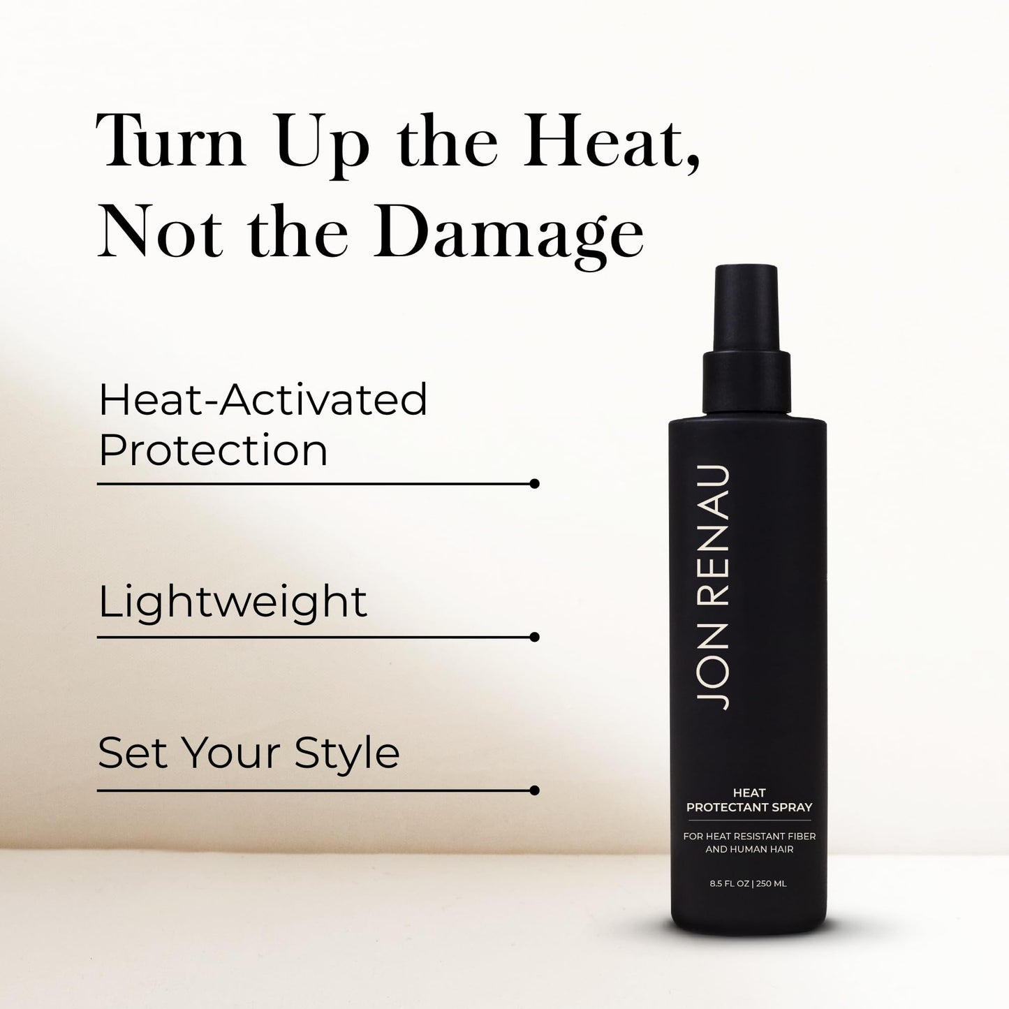 Jon Renau Heat Protectant Spray, Heat Activated Wig Spray for Human and Heat-Friendly Synthetic Hair, Non Stick Thermal Styling Support for Heat