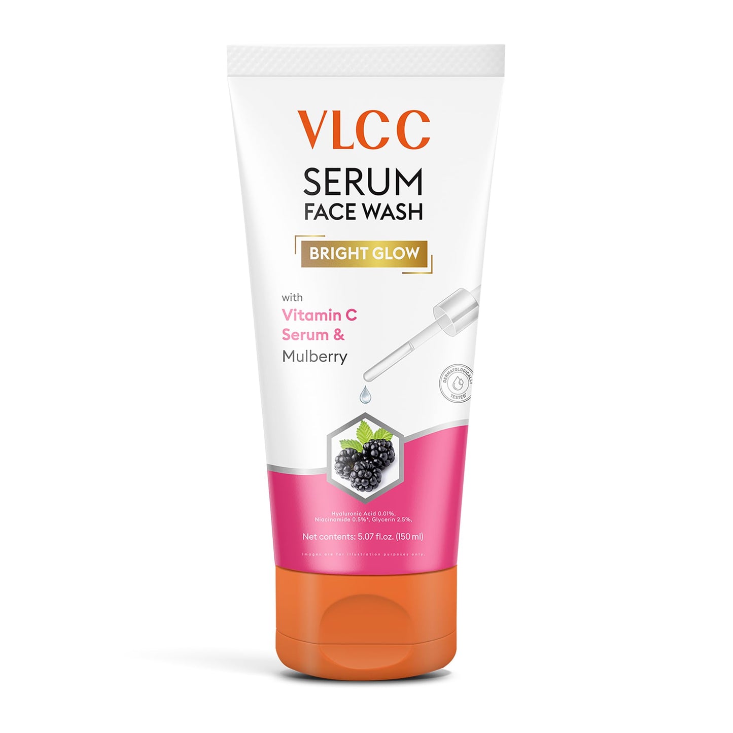 VLCC Serum Face Wash - Facial Cleanser with Mulberry Extract, Hyaluronic Acid and Niacinamide - Gentle Face Cleanser - Paraben Free - 5.07 oz