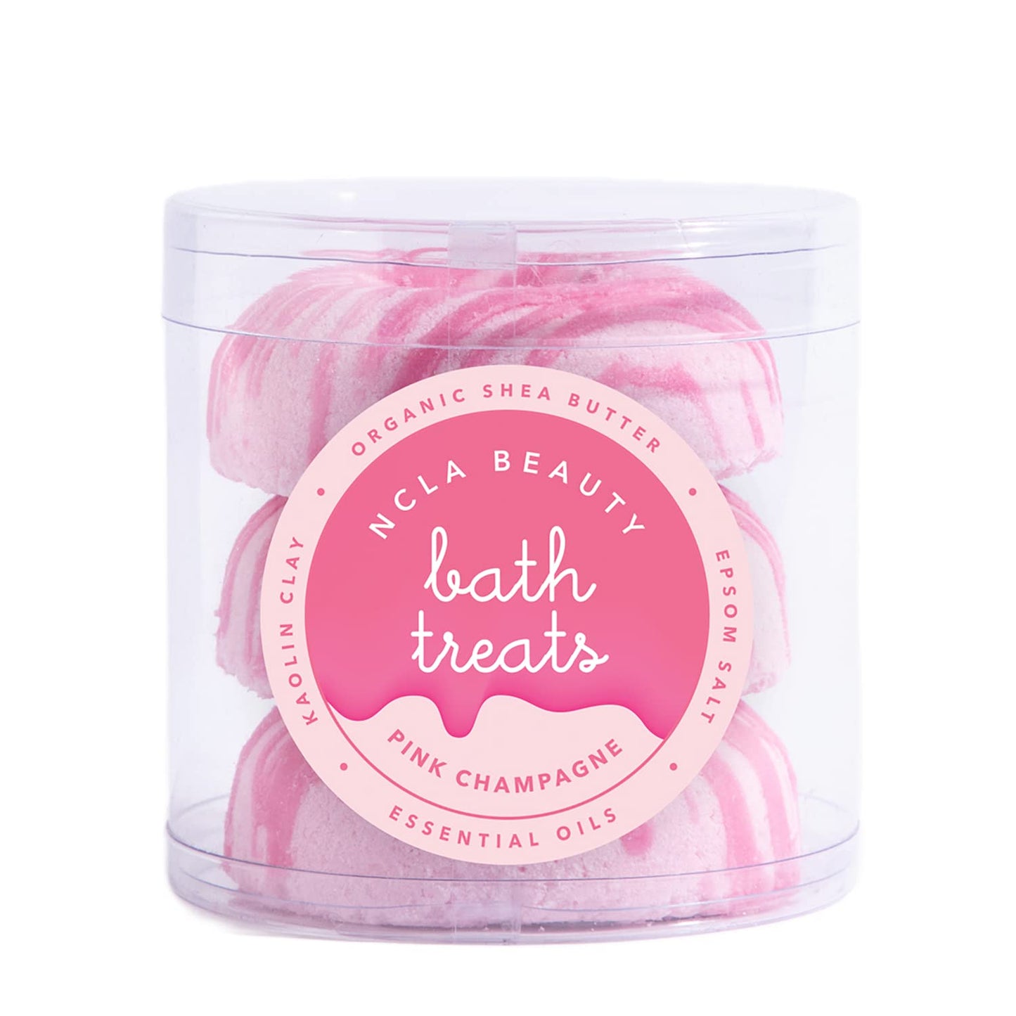 NCLA - Bath Treats All-Natural Bath Bombs (Set of 3) | Vegan, Cruelty-Free, Clean Skincare (Pink Champagne)