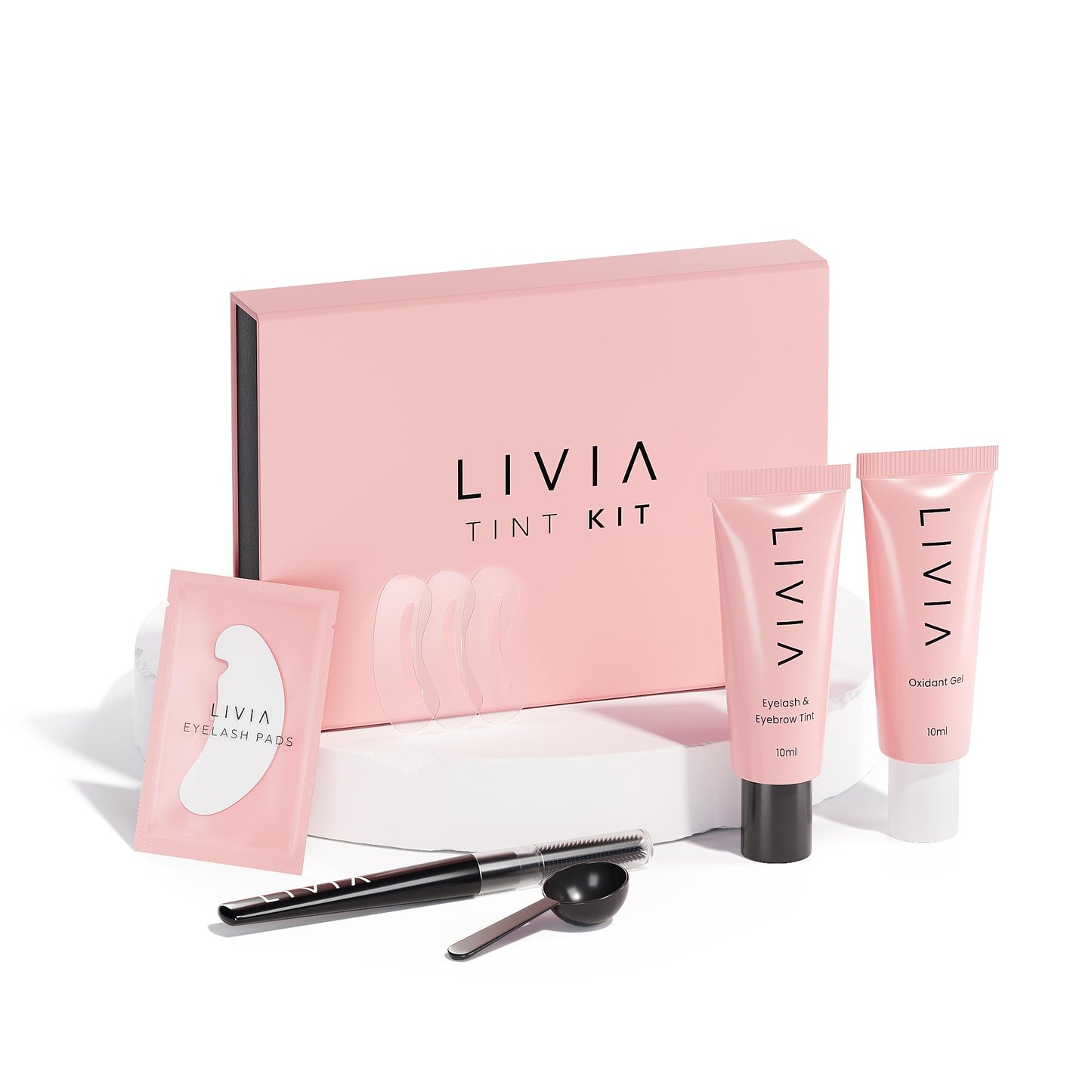 Livia - Black Eyelash and Eyebrow Color Set - Long-Lasting, Natural-Looking Color for 4 Weeks - Vegan, Gentle for Sensitive Skin - Easy DIY Solution