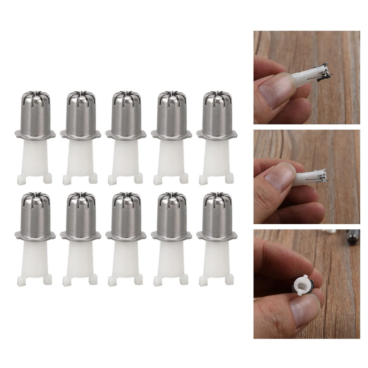 Saluaqui Nose Hair Trimmer Head, 10pcs Universal Replacement Clipper Blade Heads, Fitting, Ideal Replacement, Easy Cleaning, Portable Size for Daily Beauty and Personal Care Saluaqui
