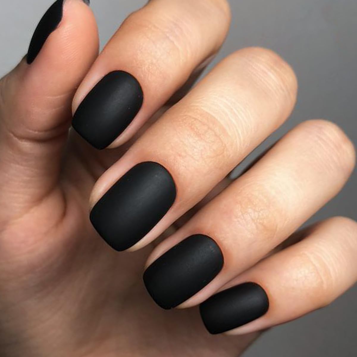 GLAMERMAID Extra Short Press on Nails 24PCS, Black Velvet Fall Gel Glue on Nails, Glossy Round Reusable UV Finish Fake Nails Acrylic False Nails